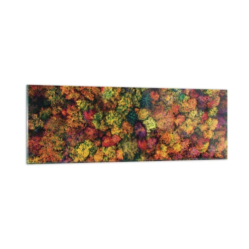 Quadro su vetro - Il bouquet degli alberi d'autunno - 90x30 cm