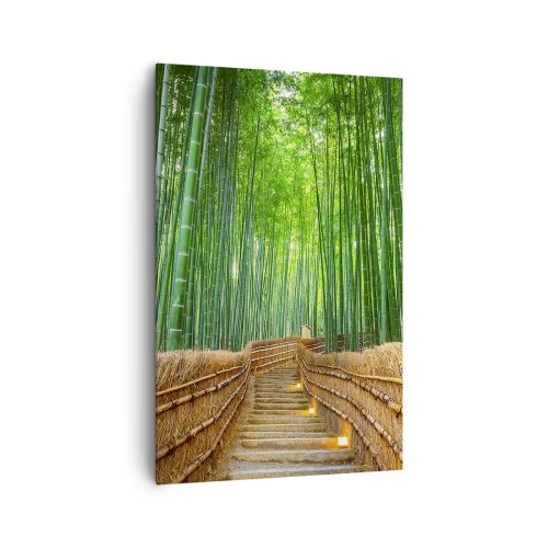 Quadro su tela - Stampe su Tela - Un sentiero in una fitta foresta di bambù - 80x120cm - Essenza della natura asiatica - Decorazione murale moderna per soggiorno e camera da letto ARTTOR