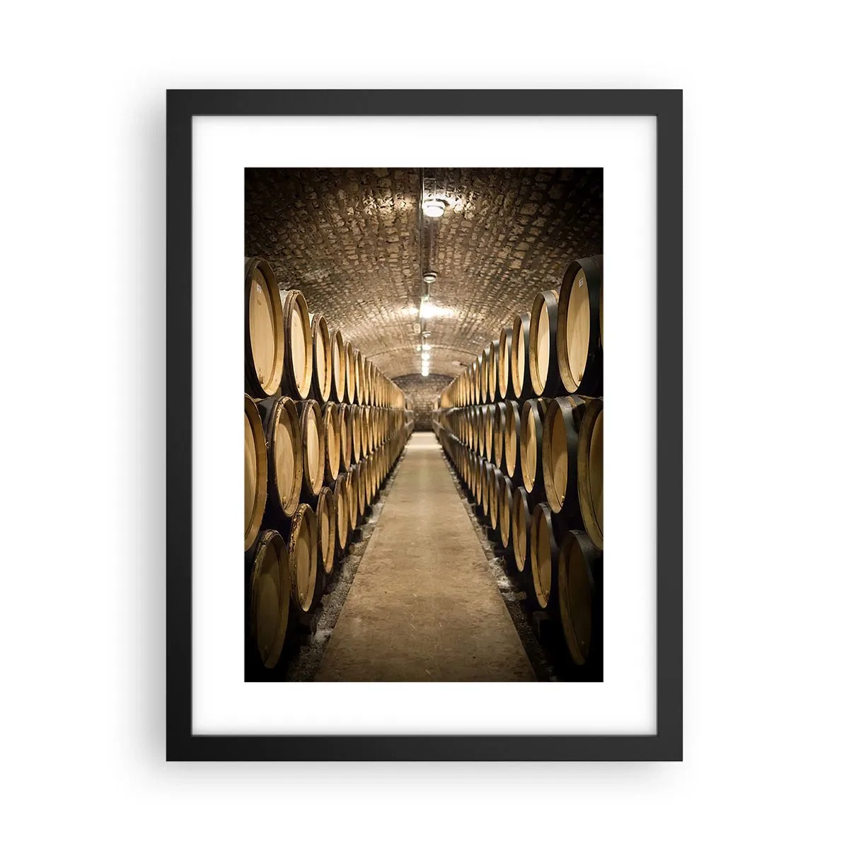 Poster in cornice nera - Nella cantina in mattoni - 30x40 cm