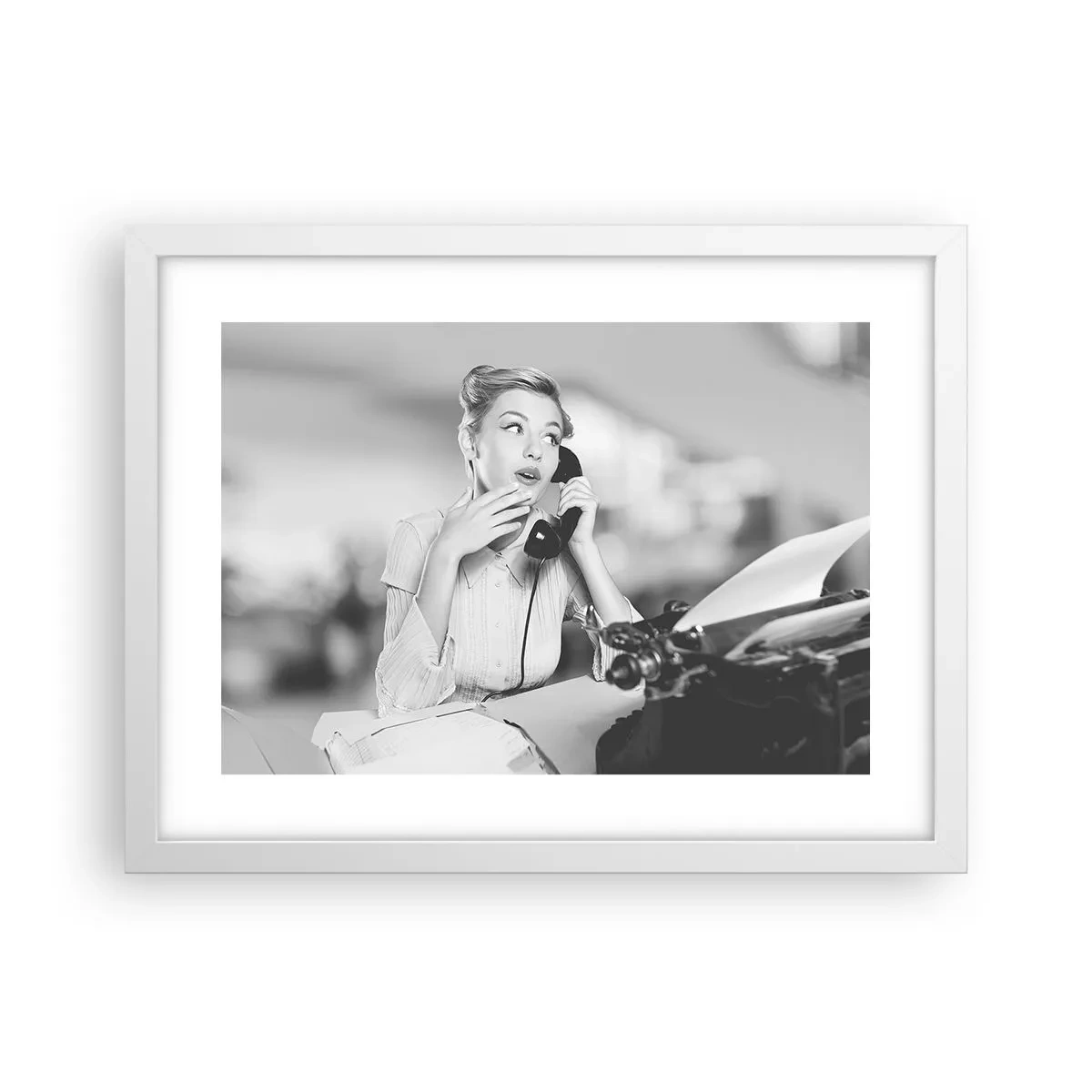 Poster in cornice bianca - Salve, qui gli anni '50 - 40x30 cm