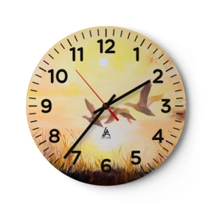 Orologio da parete - Orologio in Vetro - L'inizio di un lungo viaggio - 40x40 cm