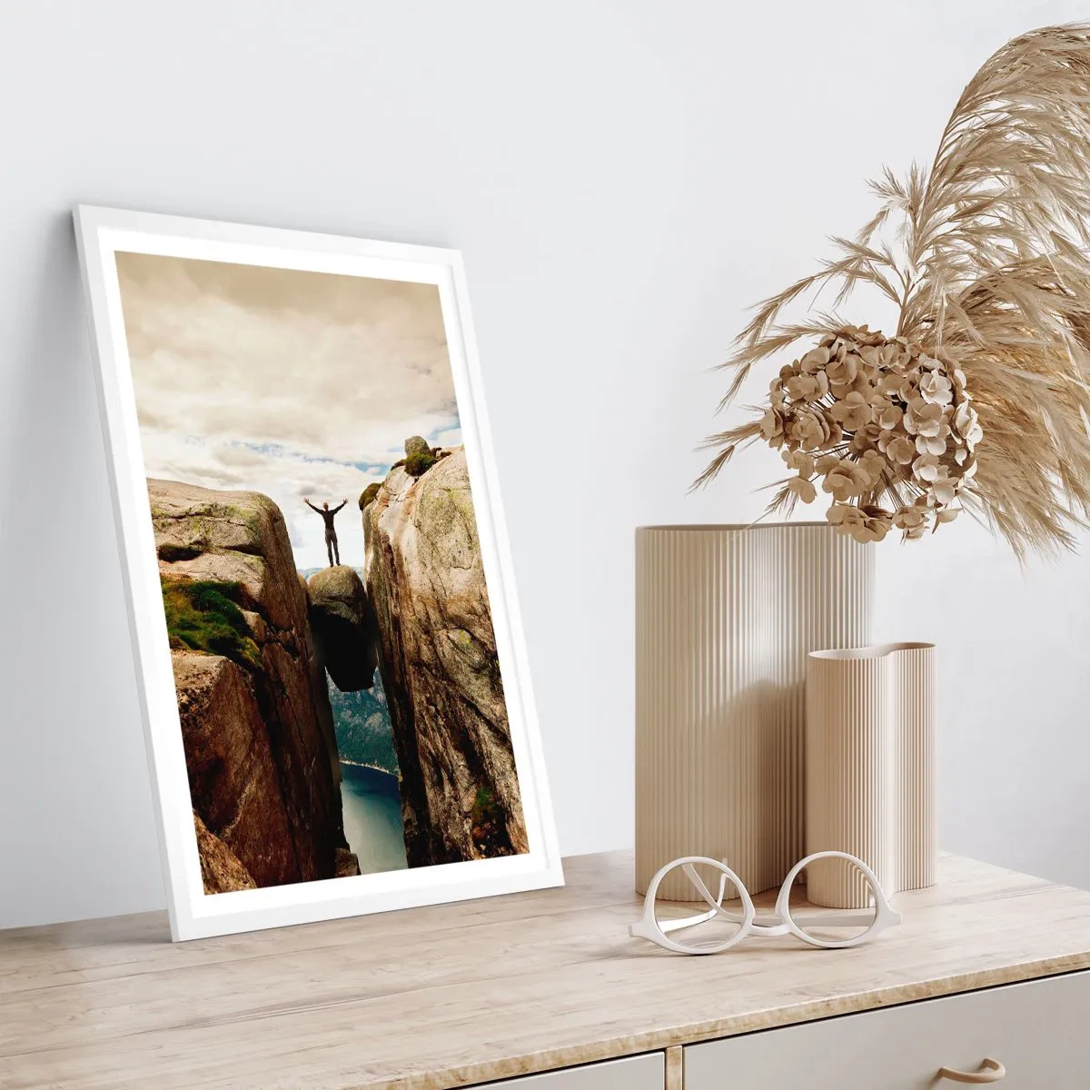 Poster in cornice bianca - Come ti senti? - 50x70 cm