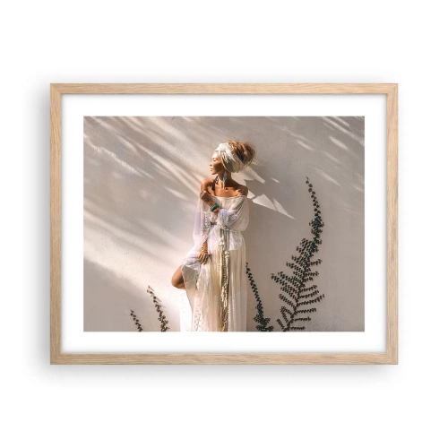 Poster in cornice rovere chiaro - Il sole e la ragazza - 50x40 cm