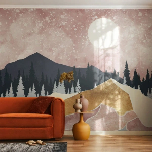 Fotomurali Standard Eco - Guardiano notturno - Grafica, Paesaggio, Montagne - 250x175 cm
