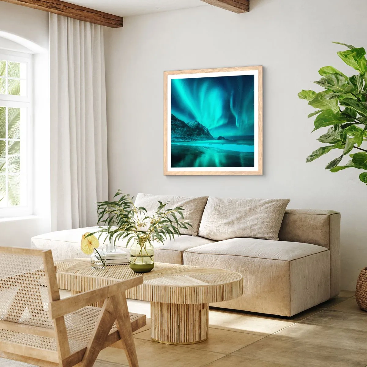 Poster in cornice rovere chiaro - Miracolo del Nord - 50x50 cm