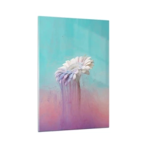Quadro su vetro - Gerbera pastello con effetto sfocato - 70x100cm - L'aldilà dei fiori - Decorazione murale moderna per soggiorno e camera da letto ARTTOR