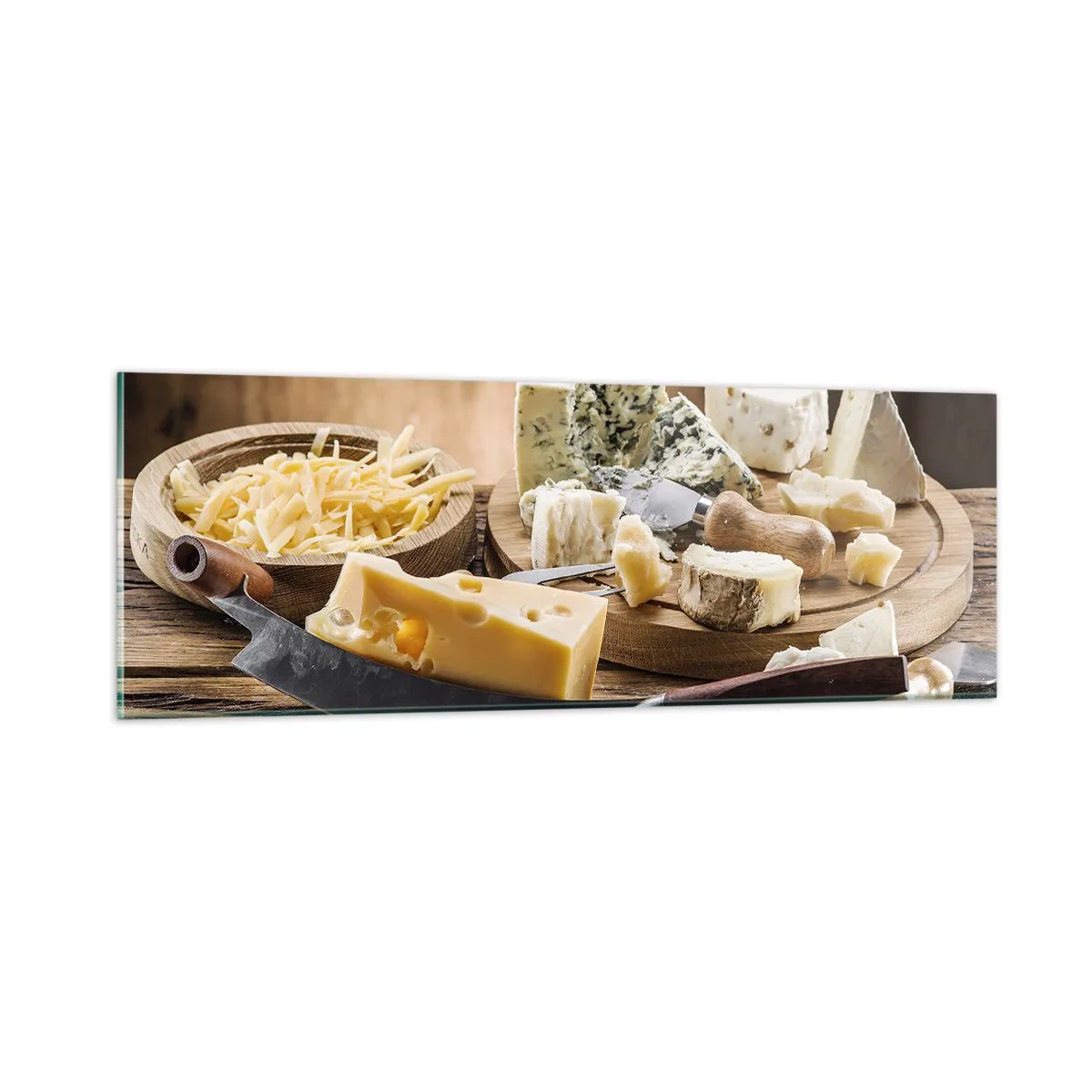 Quadro su vetro - Sorridi al formaggio - 90x30 cm