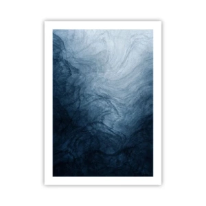 Poster - Composizione astratta nei toni del blu navy - 50x70cm - Arrivando in profondità - Decorazione murale moderna per soggiorno e camera da letto ARTTOR