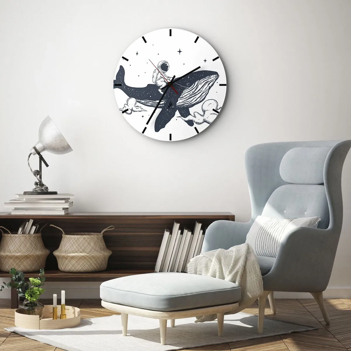Orologio da parete - Orologio in Vetro - Avventura nello spazio - 40x40 cm