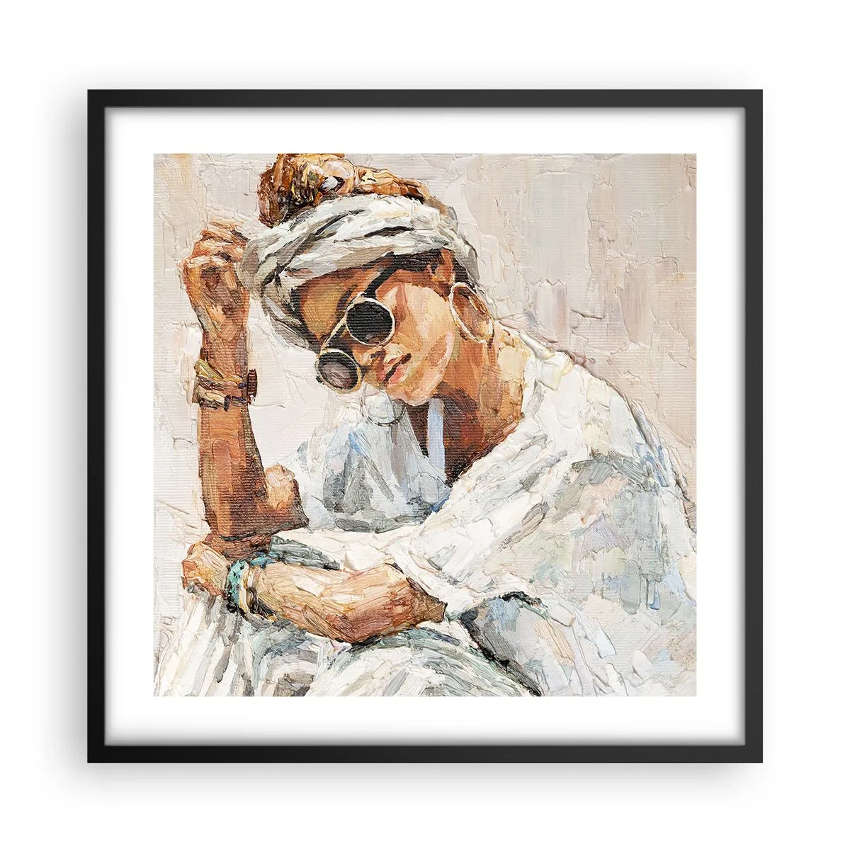 Poster in cornice nera - Ritratto in pieno sole - 50x50 cm