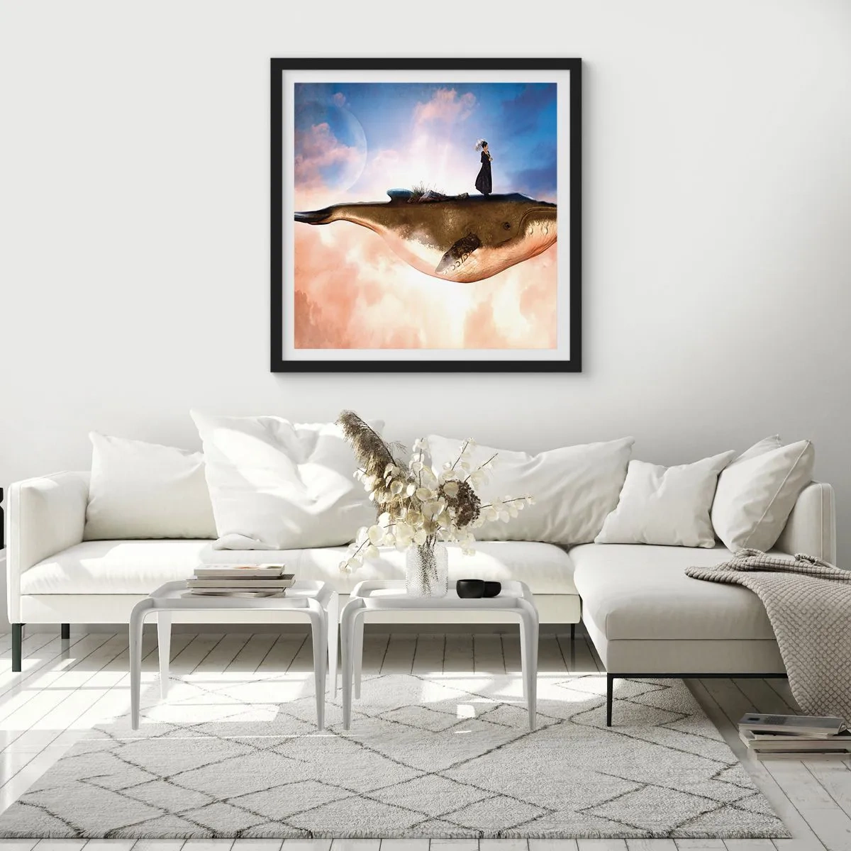 Poster in cornice nera - Viaggio surreale - 40x40 cm