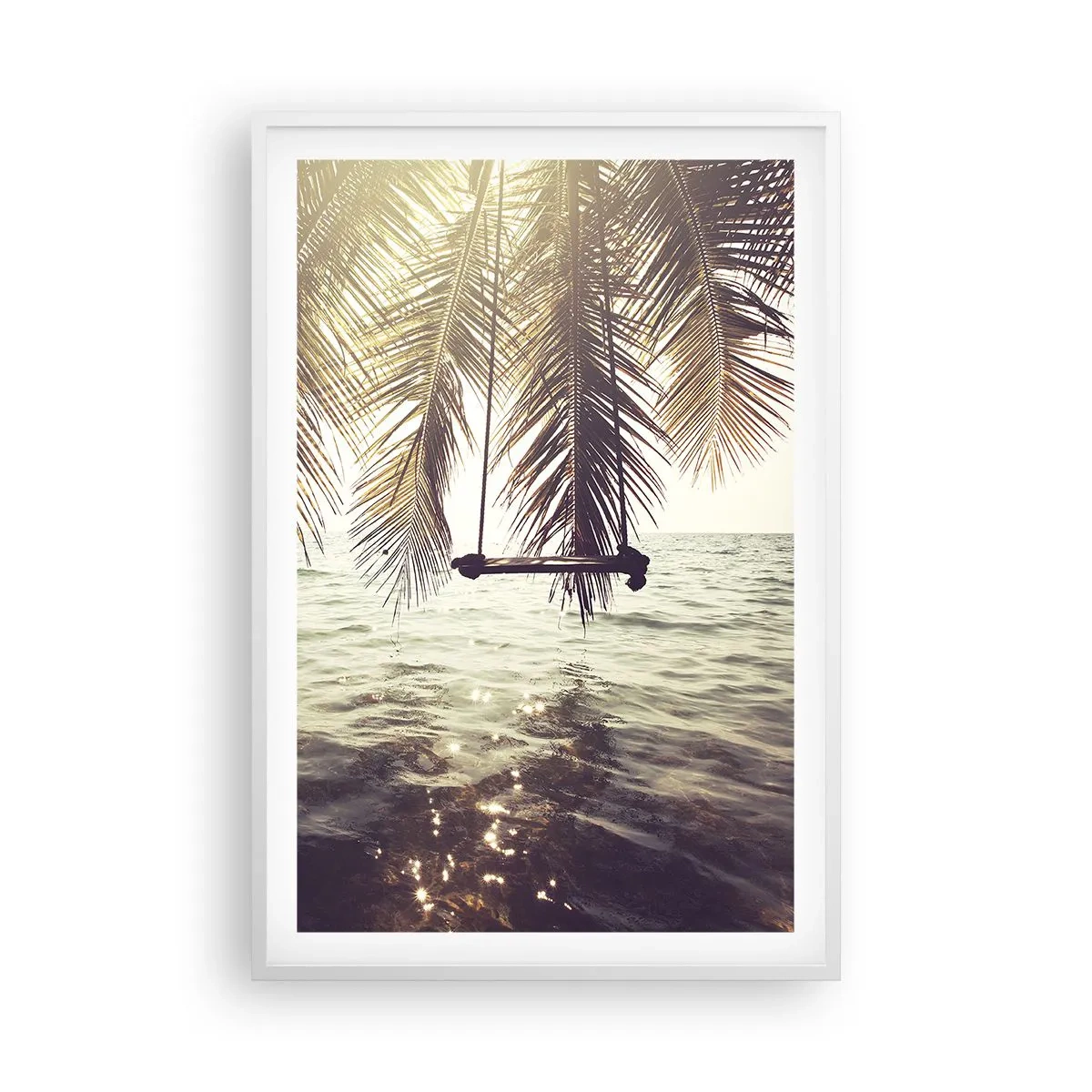 Poster in cornice bianca - Si può dondolare tra le nuvole a volontà - 61x91 cm