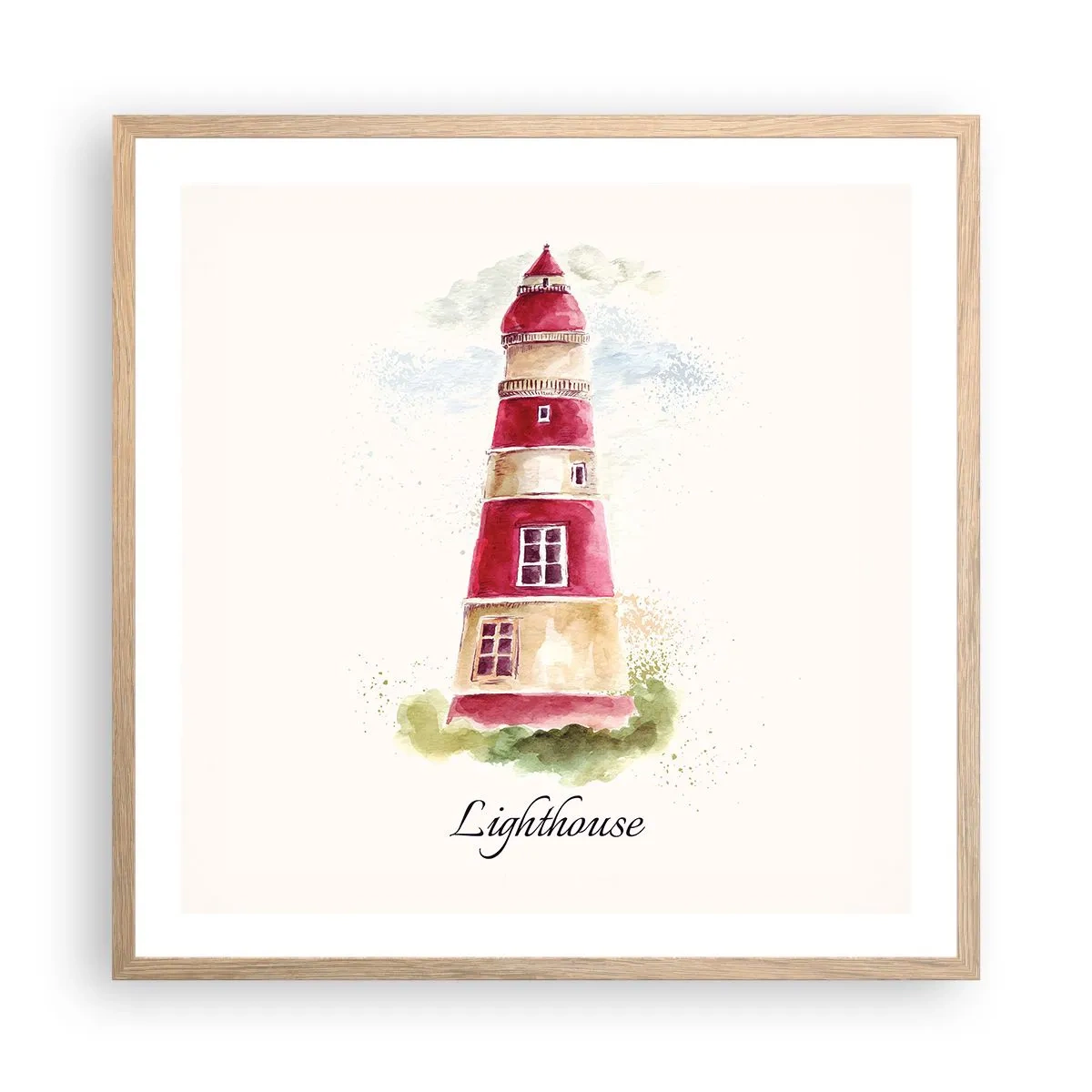 Poster in cornice rovere chiaro - Attorno è sempre bel tempo - 60x60 cm