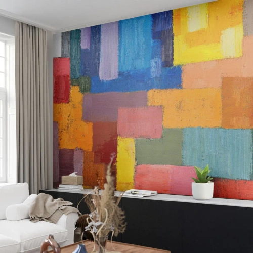Fotomurali Standard Eco - Ognuno diverso, tutti colorati - Astrazione, Pezzo, Modello moderno - 350x256 cm