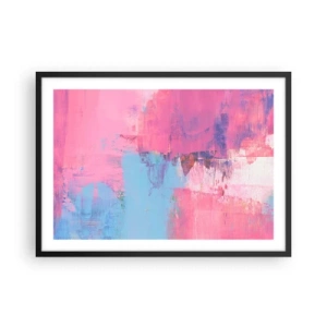 Poster in cornice nera - Composizione astratta in rosa e blu - 70x50cm - Rosa, blu e un pizzico di luce - Decorazione murale moderna per soggiorno e camera da letto ARTTOR
