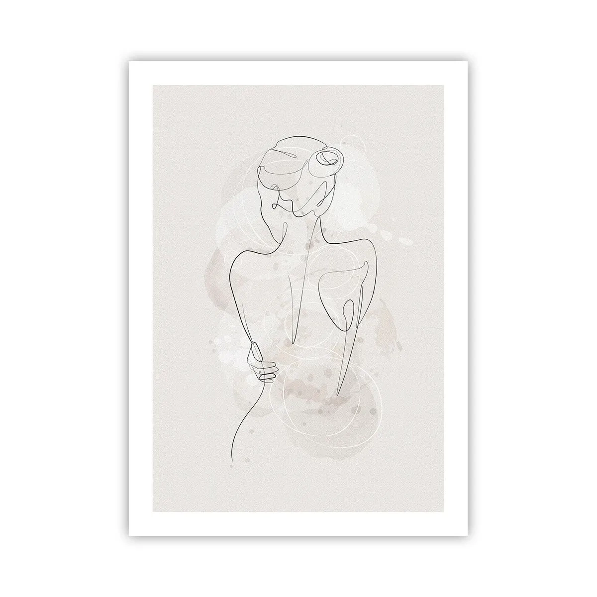 Poster - Una delicata silhouette femminile in una linea continua - 50x70cm - Come uno strumento delicato - Decorazione murale moderna per soggiorno e camera da letto ARTTOR