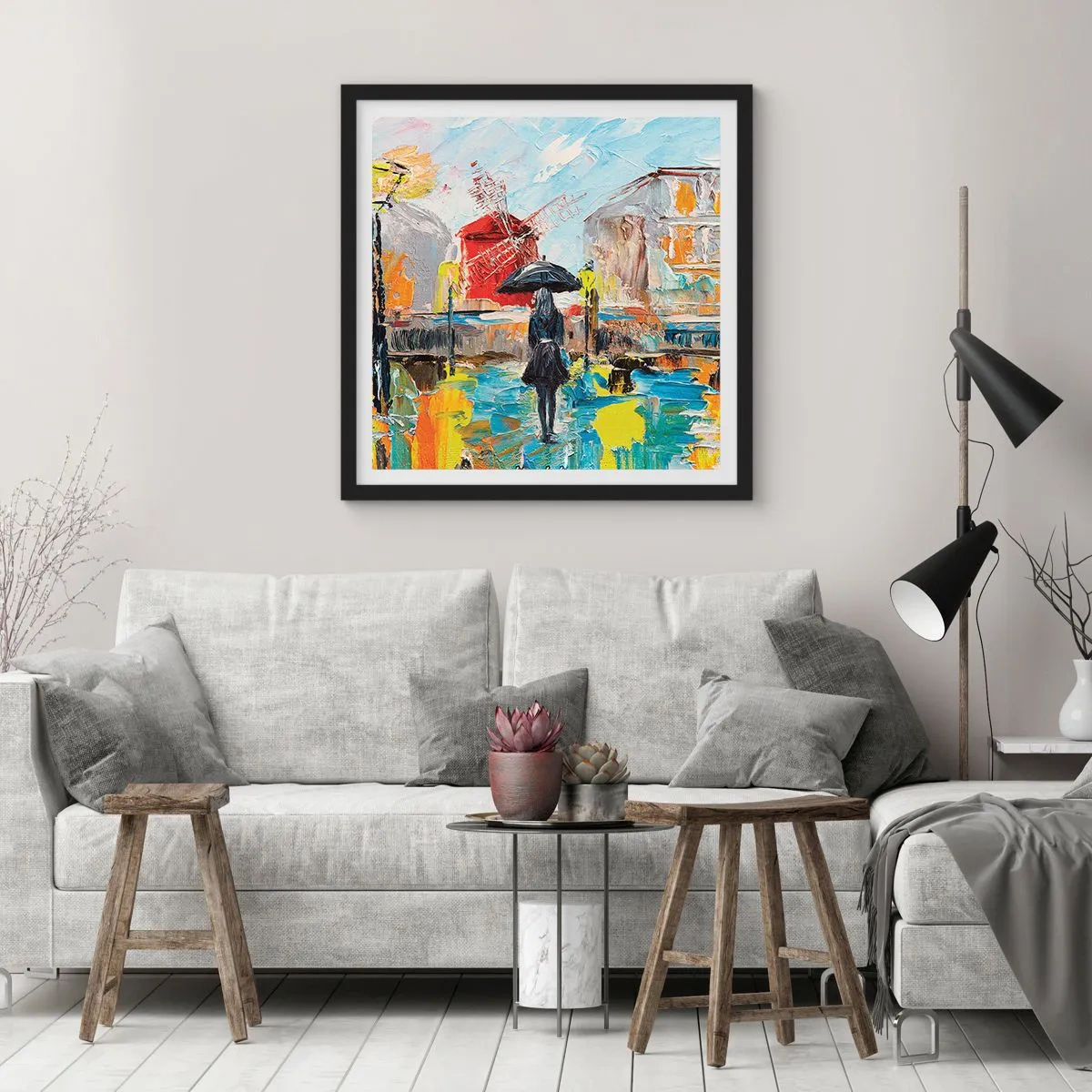 Poster in cornice nera - Leggende di Parigi - 60x60 cm