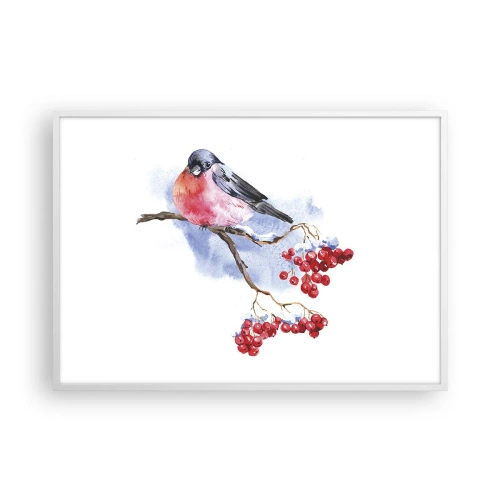 Poster in cornice bianca - L'inverno a colori - 100x70 cm
