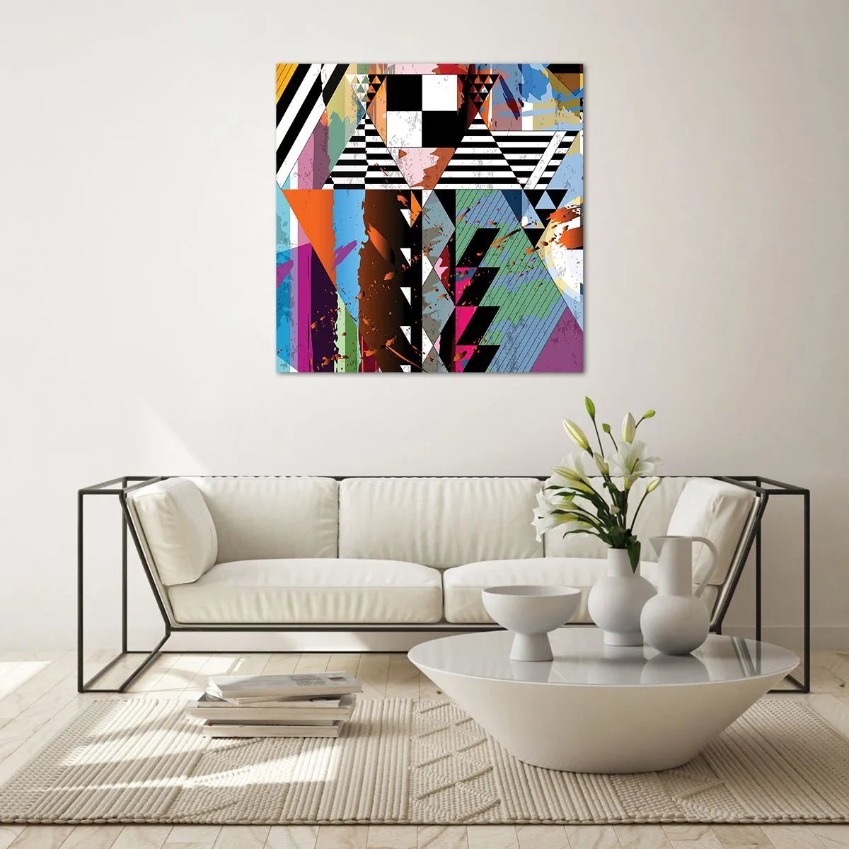 Quadro su vetro - Geometrico e organico - 60x60 cm