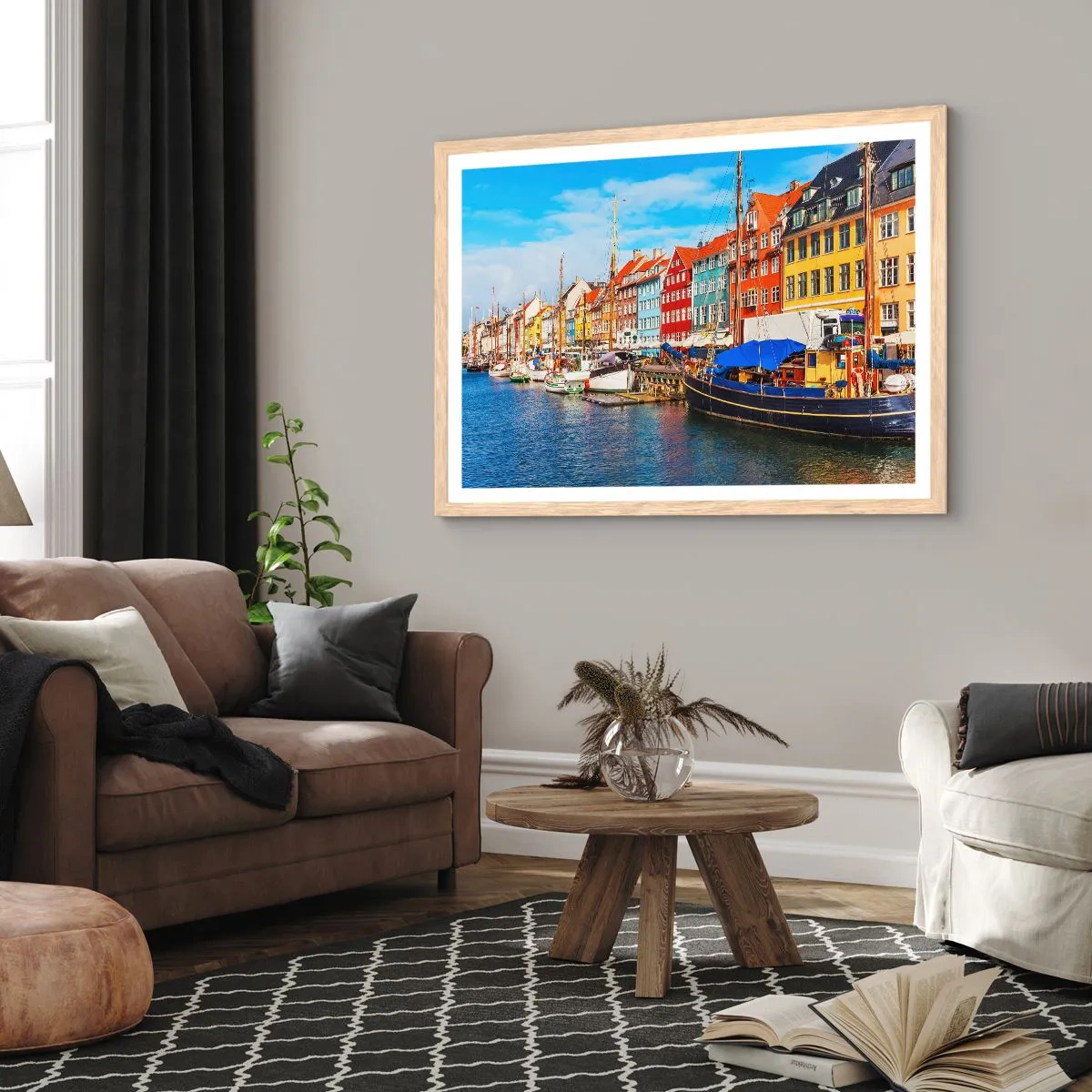 Poster in cornice rovere chiaro - Riva gioiosa - 40x30 cm