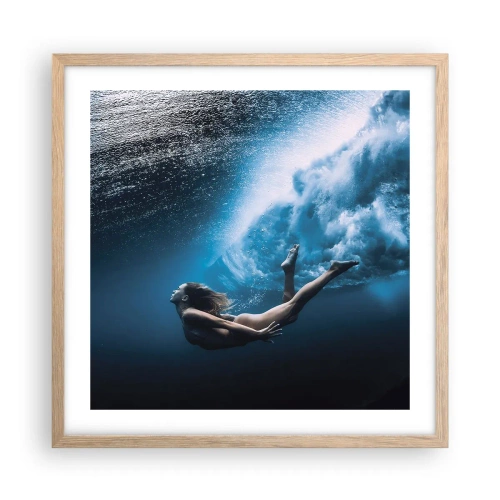 Poster in cornice rovere chiaro - Moderna sirena - 50x50 cm