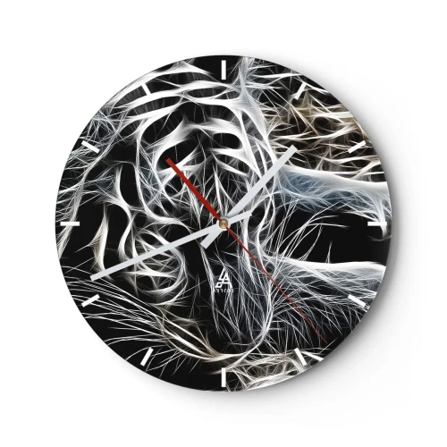 Orologio da parete - Orologio in Vetro - Studio di leggerezza felina - 40x40 cm