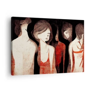 Quadro su tela - Stampe su Tela - Figure artistiche in una composizione astratta - 70x50cm - Madonne nell'oscurità - Decorazione murale moderna per soggiorno e camera da letto ARTTOR