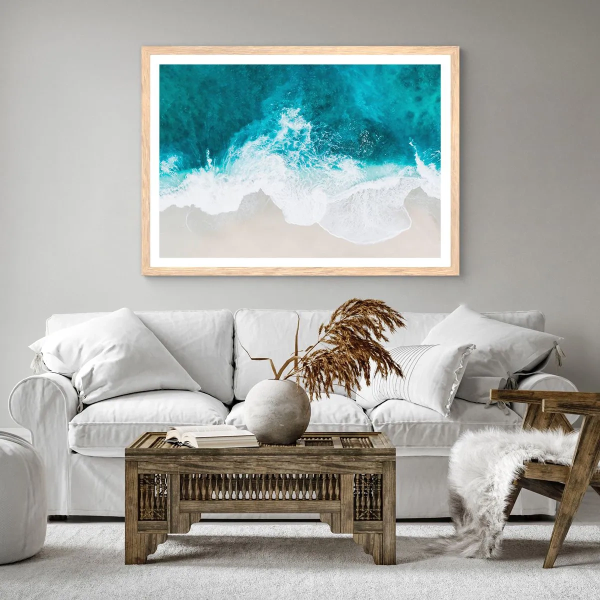 Poster in cornice rovere chiaro - Morbidezza naturale - 70x50 cm