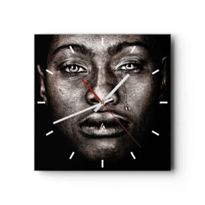 Orologio da parete - Orologio in Vetro - Un'unica lacrima - 40x40 cm