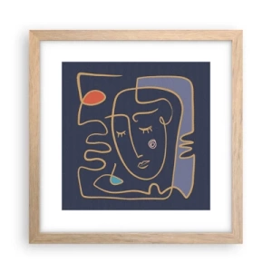 Poster in cornice rovere chiaro - Pensierosa - 30x30 cm