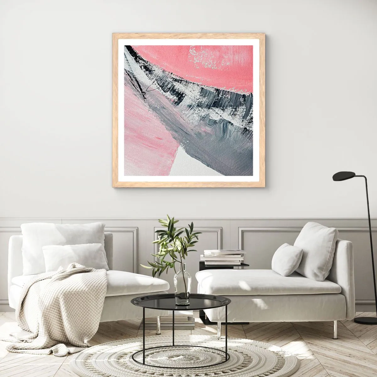 Poster in cornice rovere chiaro - Composizione abbinata - 40x40 cm