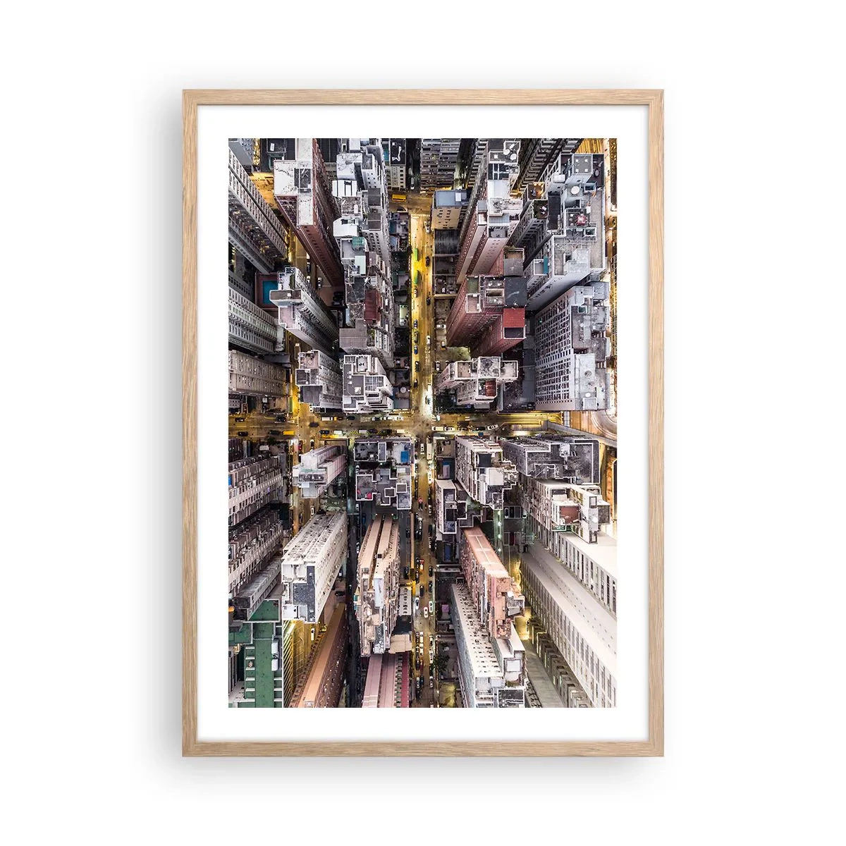 Poster in cornice rovere chiaro - Saluti da Hong Kong - 50x70 cm