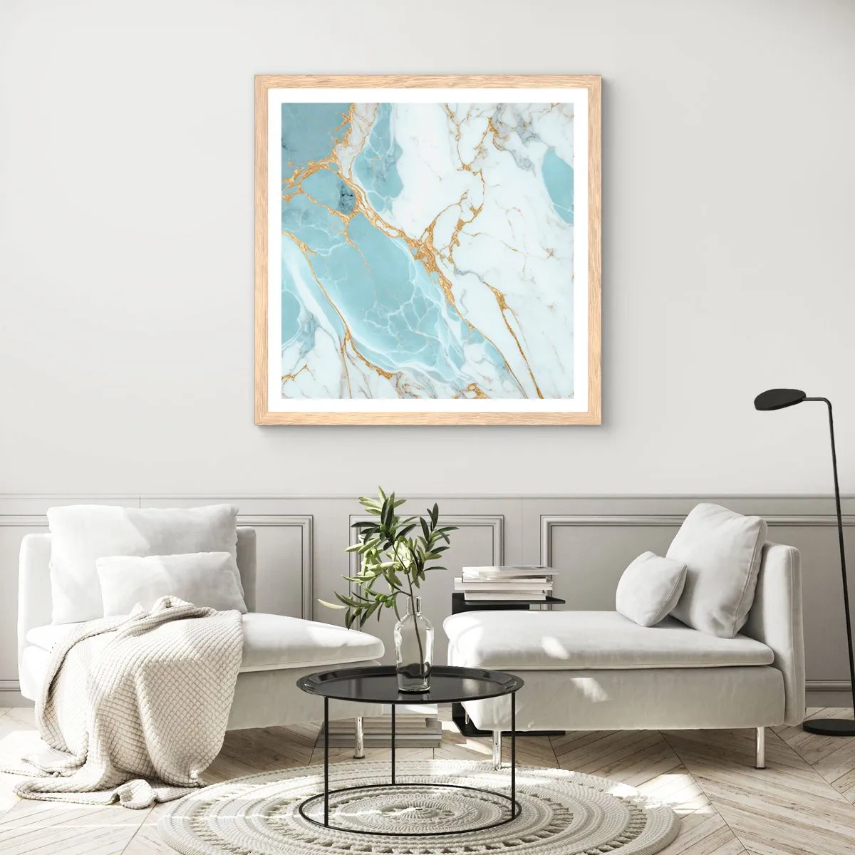 Poster in cornice rovere chiaro - La ricchezza della pietra - 50x50 cm