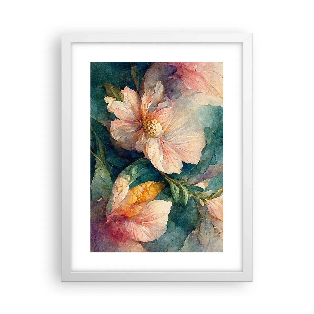 Poster in cornice bianca - Delicatezza pura - 30x40 cm