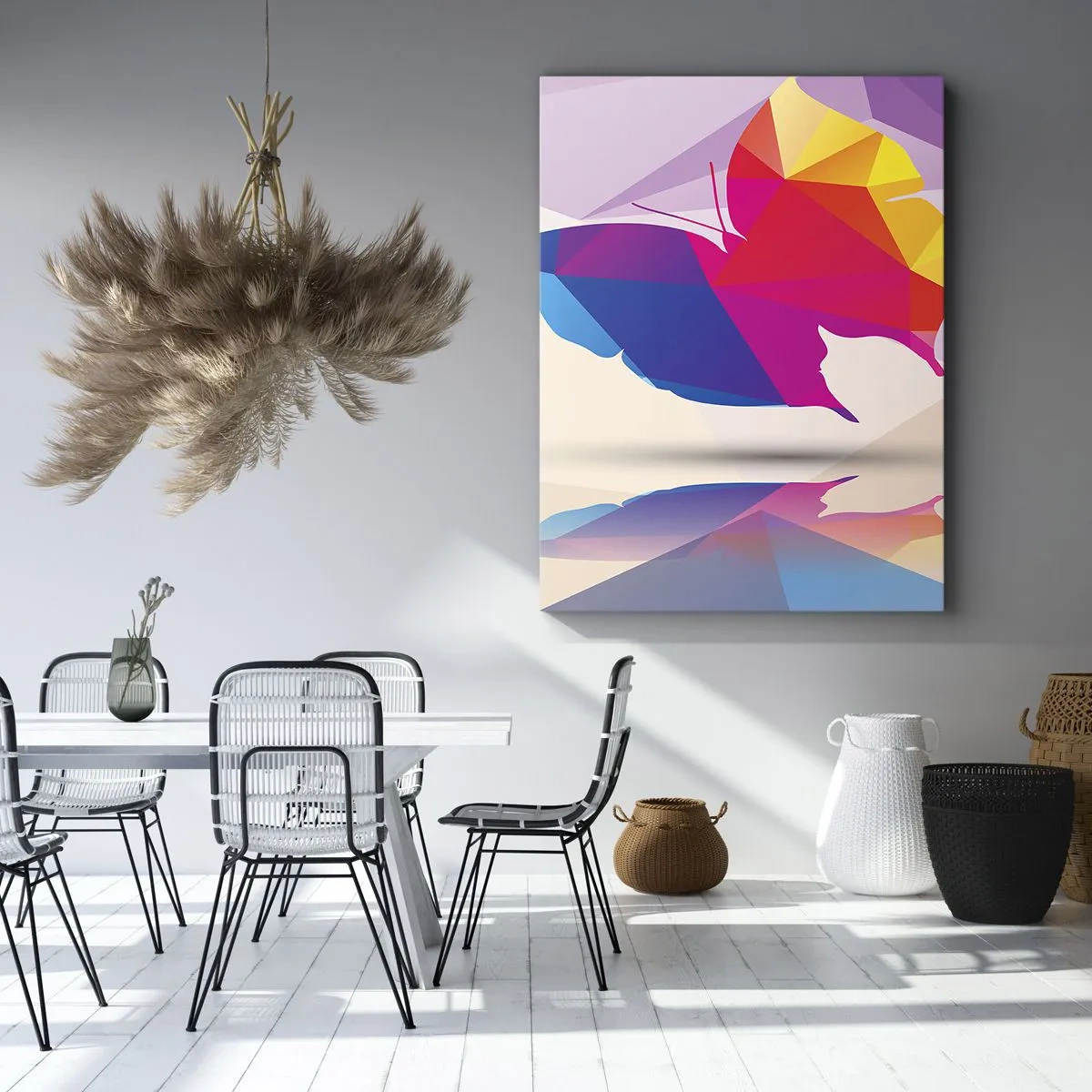 Quadro su tela - Stampe su Tela - La farfalla arcobaleno - 65x120 cm