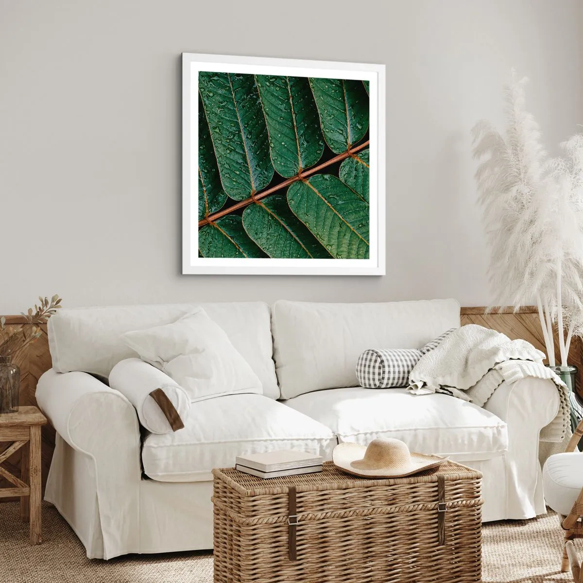 Poster in cornice bianca - Al ritmo verde - 50x50 cm
