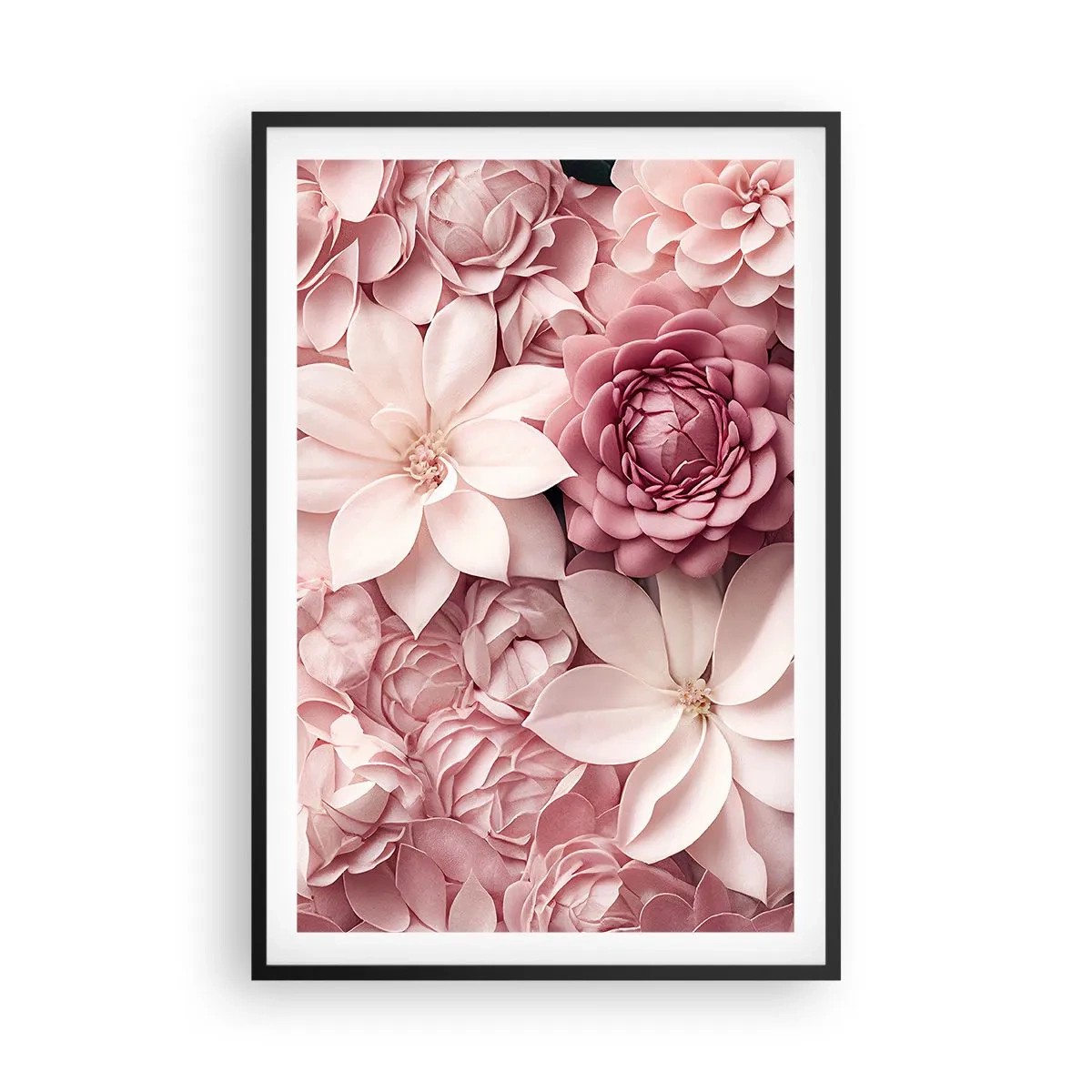 Poster in cornice nera - Nei petali di rosa - 61x91 cm
