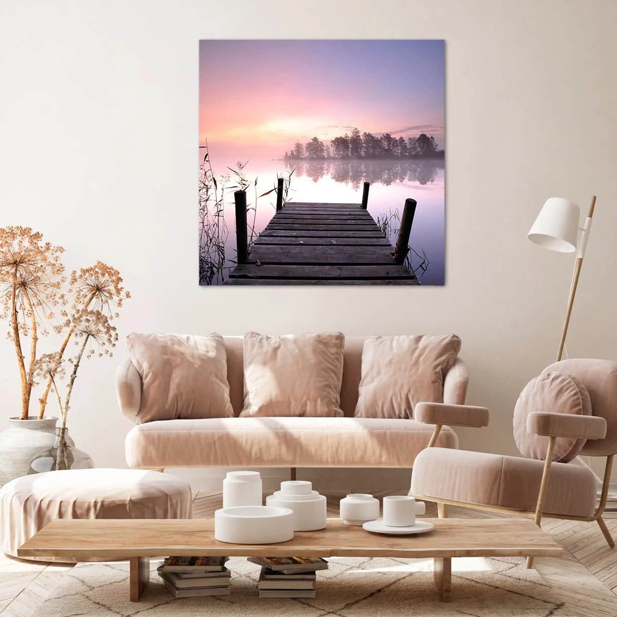 Quadro su tela - Stampe su Tela - Nebbia color lilla - 60x60 cm