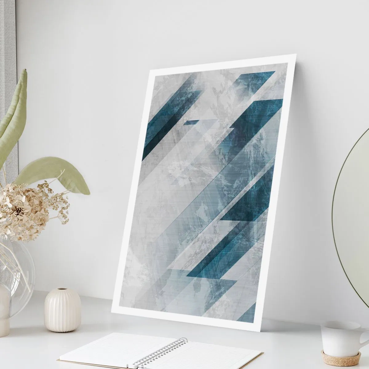 Poster - Composizione spaziale: movimento in grigio - 61x91 cm