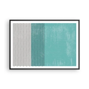Poster in cornice nera - Composizione geometrica con turchese e linee - 100x70cm - Composizione equilibrata - Decorazione murale moderna per soggiorno e camera da letto ARTTOR