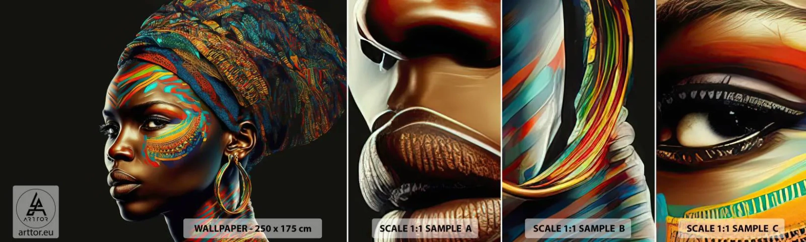 Campione Di Fotomurale Standard Eco - Regina africana - Turbante, Tribù, afroamericano - 100x30 cm