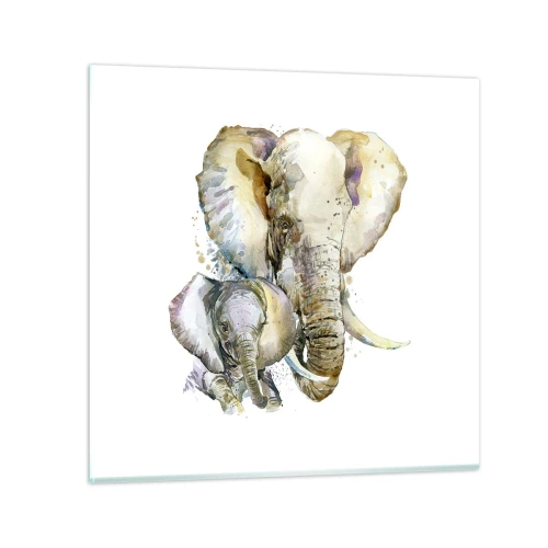 Quadro su vetro - Con mamma: il posto migliore - 70x70 cm