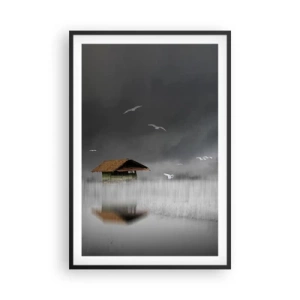 Poster in cornice nera - Riparo dalla pioggia - 61x91 cm