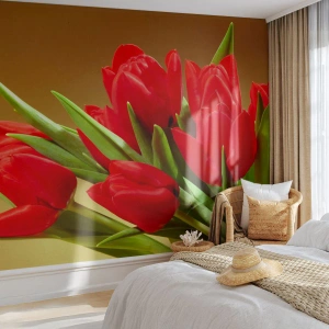 Fotomurali Autoadesivo Deluxe Sticker - Un mazzo di gioia primaverile - Fiori, Tulipani, Mazzo di fiori - 450x315 cm