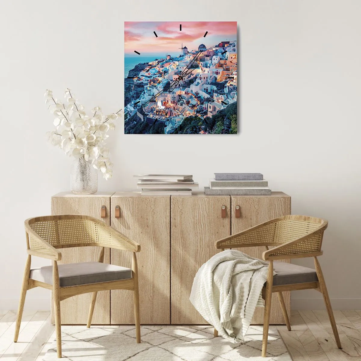 Orologio da parete - Orologio in Vetro - La tua grossa vacanza greca - 40x40 cm