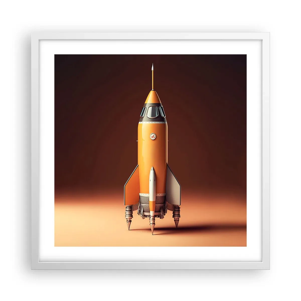 Poster in cornice bianca - Si inizia dai sogni - 50x50 cm