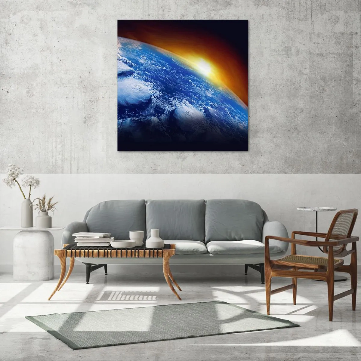 Quadro su vetro - L'alba sul pianeta azzurro - 70x70 cm