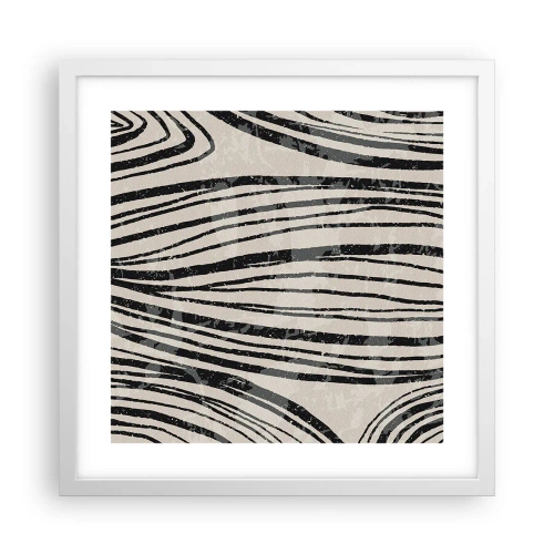 Poster in cornice bianca - Una palude di linee - 40x40 cm