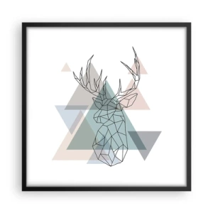 Poster in cornice nera - Nel bosco geometrico - 50x50 cm