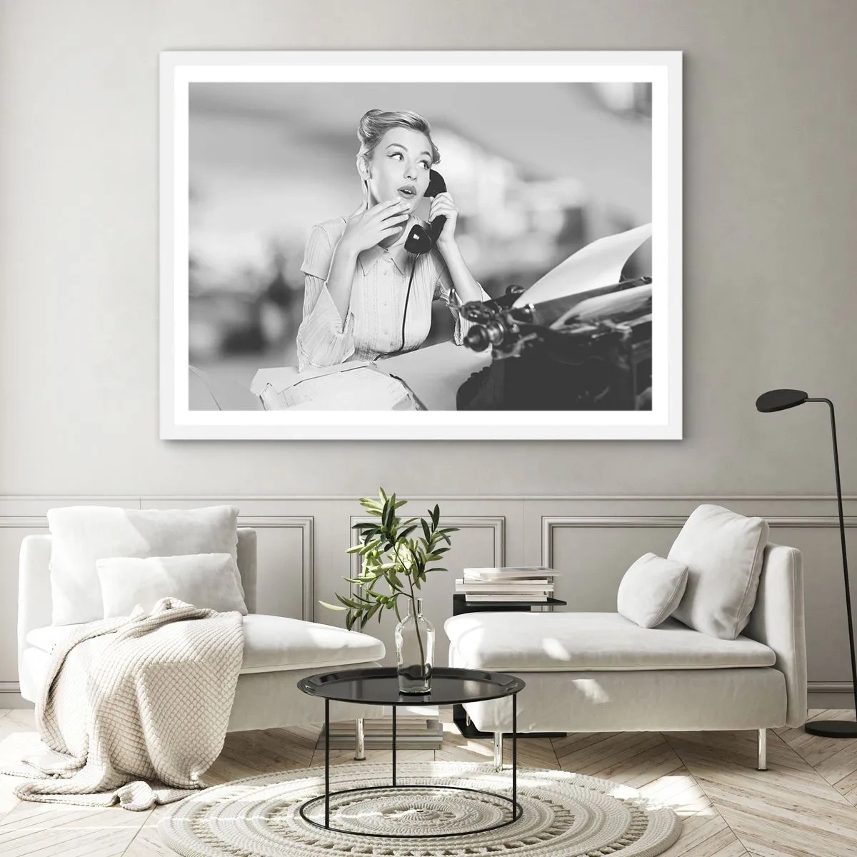 Poster in cornice bianca - Salve, qui gli anni '50 - 91x61 cm